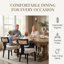 Amealia Upholstered Dining Chairs Solid Wood Frame With Rattan Backest Side Chairs-1001155187