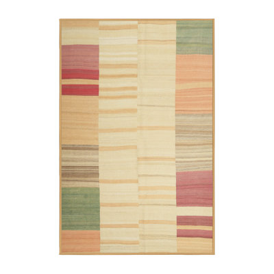 Tapis beige/vert contemporain