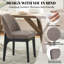 Chaise de salle à manger rembourrée en polyester 19,5 po avec pieds en bois massif noir (ensemble de 6)-923729-923741