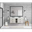 Miroir de salle de bain 60 po x 48 po à DEL avec cadre en aluminium, miroir de meuble-lavabo mural, anti-buée, mémoire, 3 couleurs, réglable en continu-1745513303