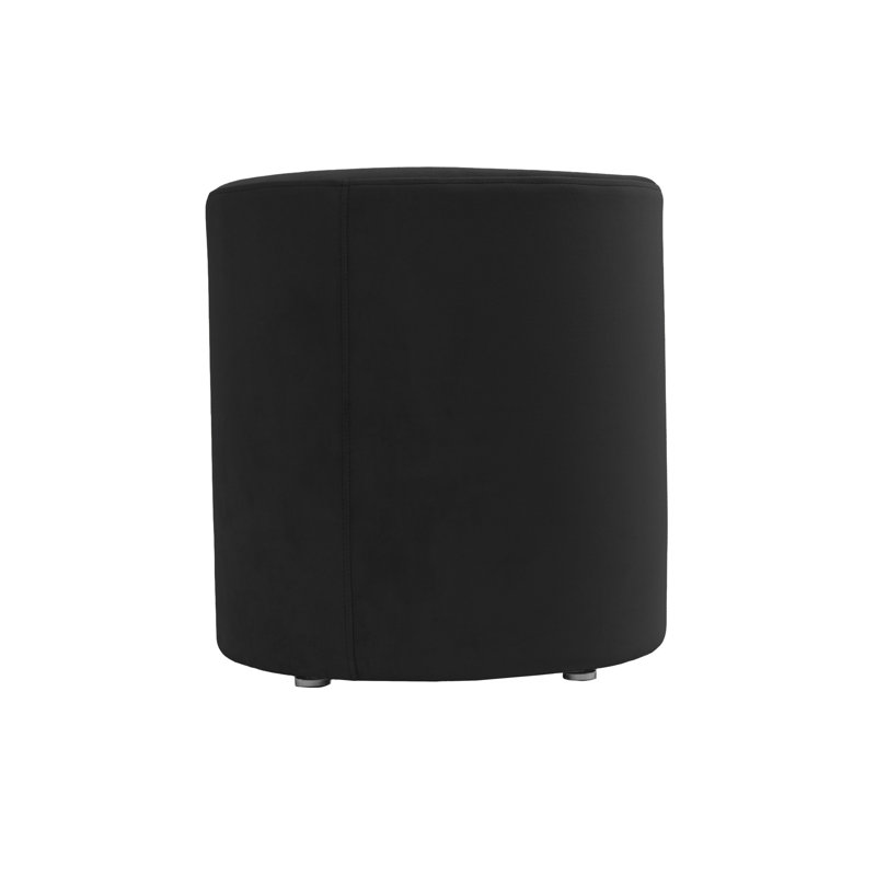 18 inch Round Everyday Microfiber Ottoman, 19 inch Height, Black