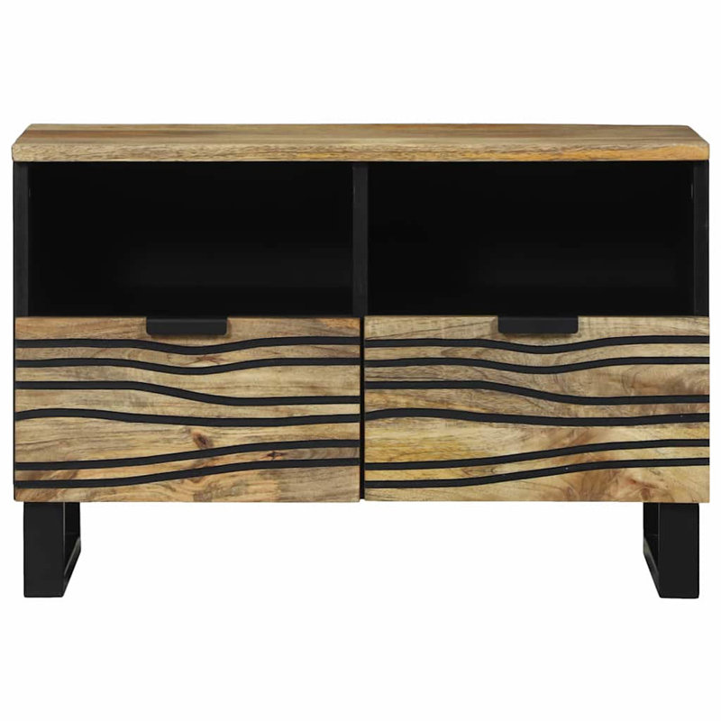 TV Cabinet With Drawer 70 X 33 X 46 Cm Solid Mango Wood, Natural
