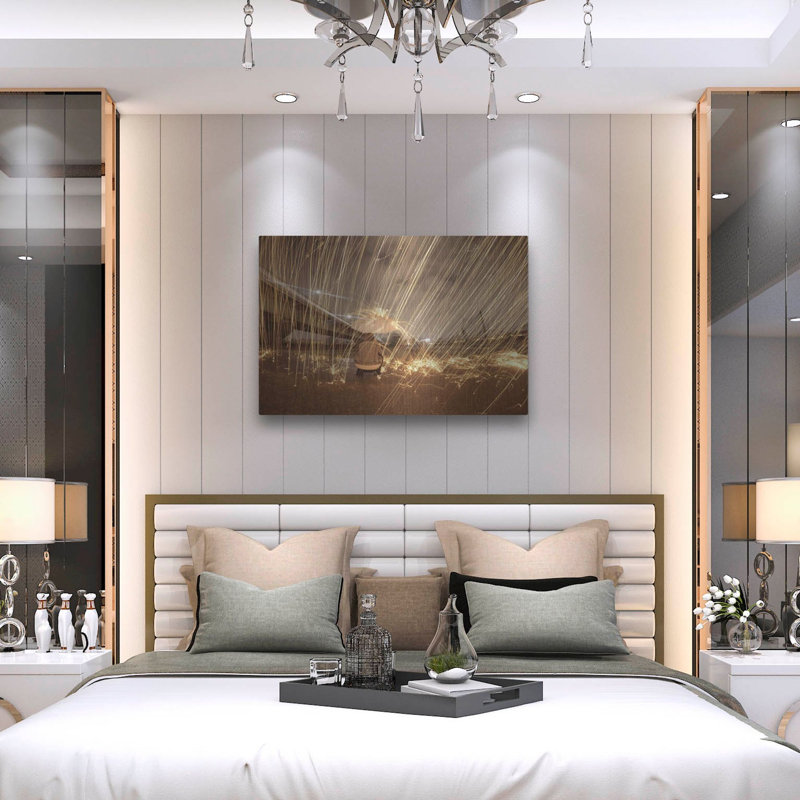 «Metallic Rain» par Luxe Portfolio, art mural en métal, H 24 po x l 36 po