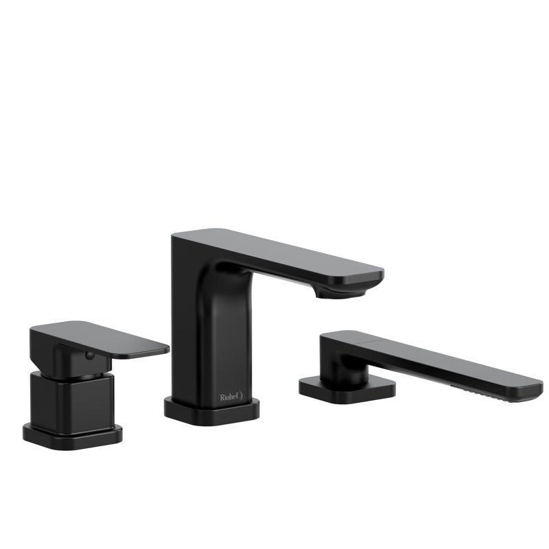 Robinet de baignoire à fixation sur plateau 3 pièces avec douchette Equinox, Noir
