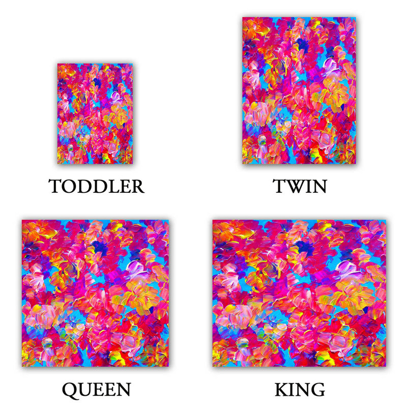 Ensemble de housse de couette à motif floral Fantasy, 1 housse de couette grand + 2 taies standards