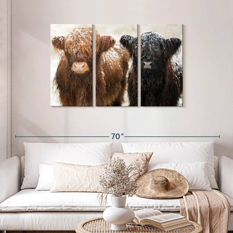Brampt Hairy Highland Cows, 28" H x 45" W
