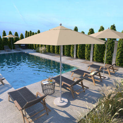 Parasol de marché commercial en aluminium 9 pi avec alvéolaire en oléfine