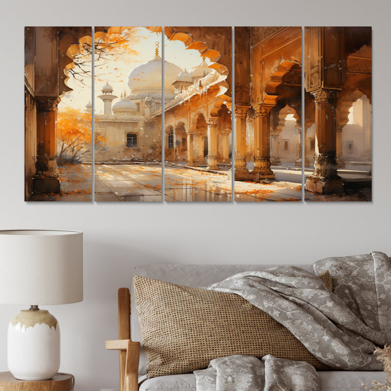 L'islam, art du chemin II - 5 pièces, reproduction sur toile tendue