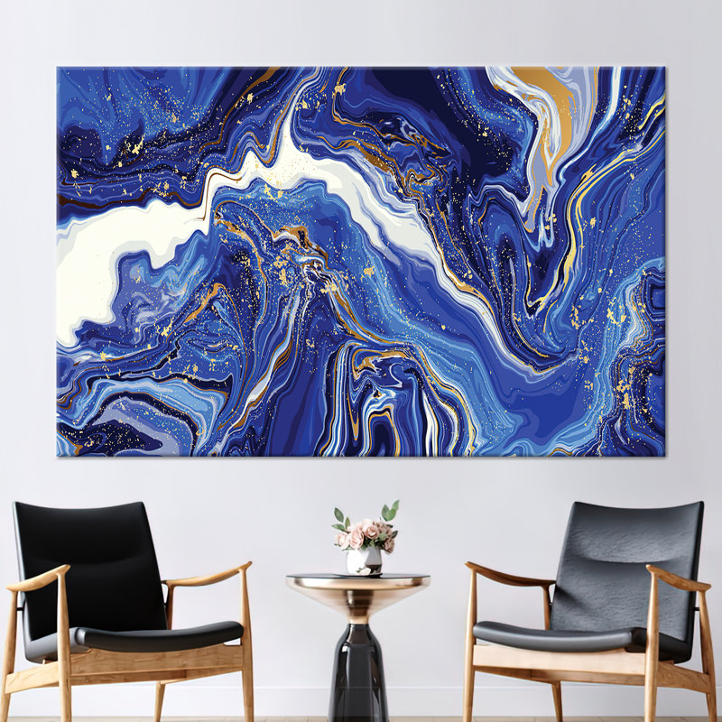 Abstract Marble Wall Art Poster for Modern Home Decor, 25 cm H x 35 cm W, Framed Wrapped Canvas, Does Not Apply