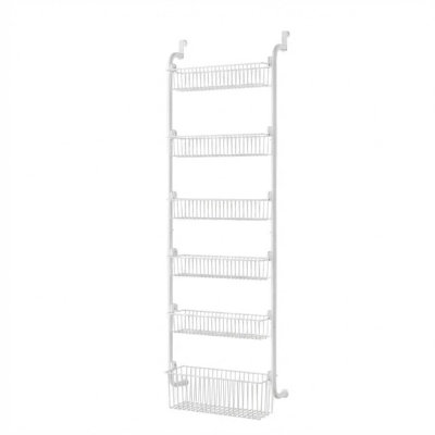 Over the Door Pantry Organizer Rack, 6-Tier Heavy Duty Metal Pantry Door Organizers, Hanging Spice Rack Seasoning Shelves, Multi-Scene over the Door Storage for Kitchen Laundry Room