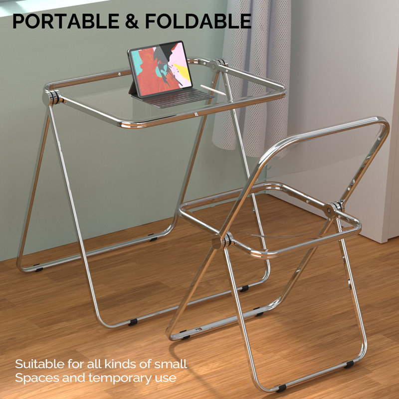 Table pliante en acrylique, Blanc
