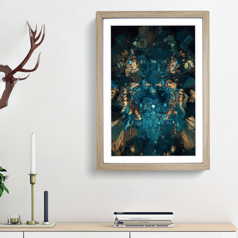 Mirror Reflection - Picture Frame Graphic Art Print, 36cm H x 27cm W x 2cm D, Oak Framed