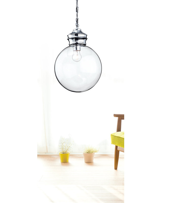 Omar 1 - Light Chrome Sphere Pendant