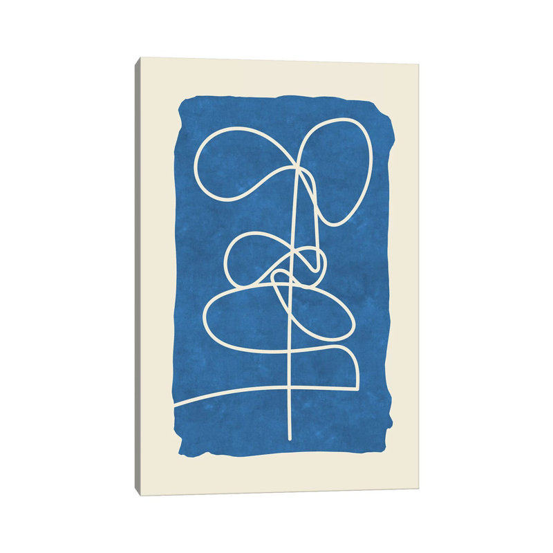 Sophisticated Lines On Blue V by Maximiliano Casal - Wrapped Canvas Gallery-Wrapped Canvas Giclée