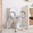 Raised Toilet Seat, 350LB Stand Alone Homecare Bathroom Assist Frame, Adjustable Height, Padded Seat