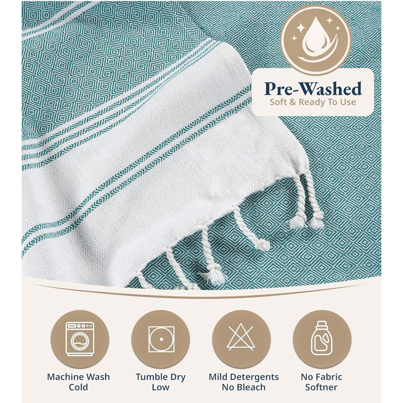 Cotton Blend Beach Towel, Baltic