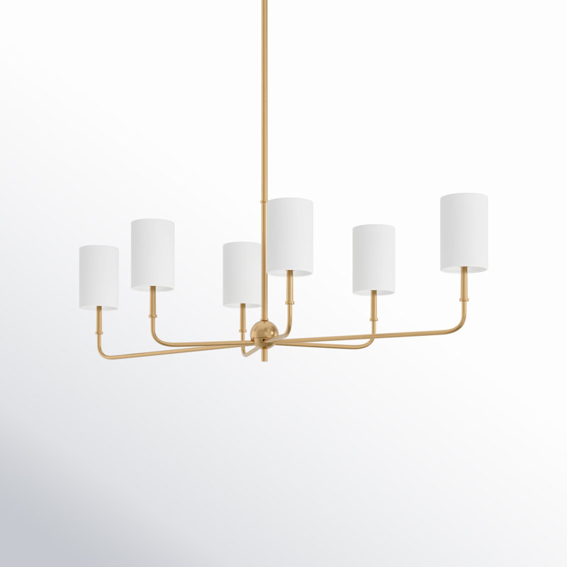 Foxdale 6 - Light Chandelier, Satin Brass