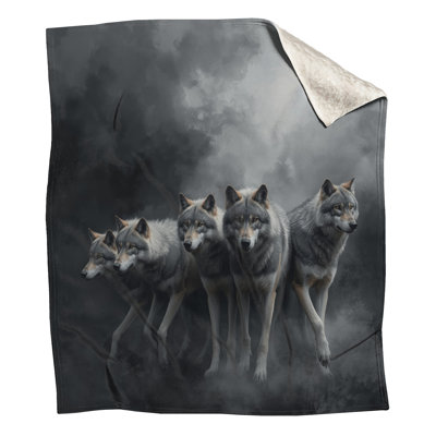 Gray Wolves In Fog Blankets