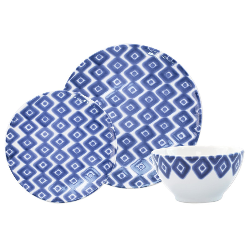Santorini Diamond Handmade Ceramic Dinnerware Set