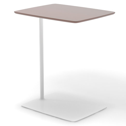 Table de salle de pause L 16 po, Noyer naturel, Noir