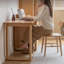 Bureau rectangulaire en bois massif avec 3 tiroirs Burlywood-702968566