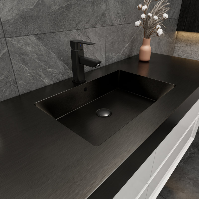 Golitz 59'' Single Bathroom Vanity with Stainless Steel Top, Glossy White