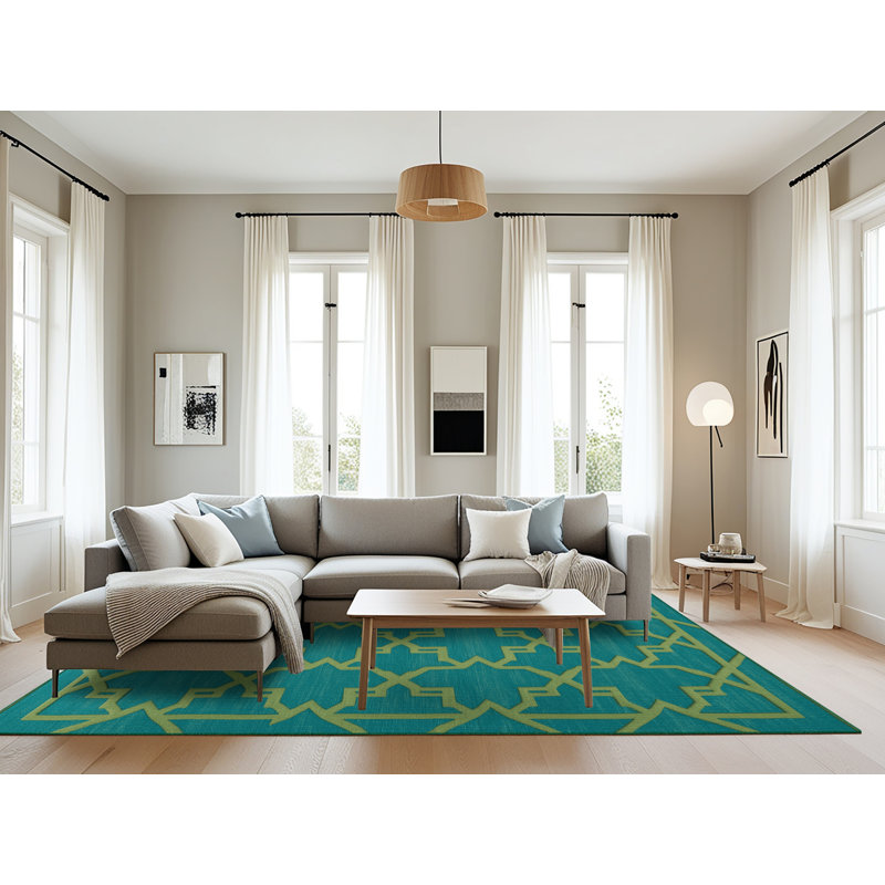Tapis vert en treillis lavable à la machine, Rectangulaire 8 pi x 12 pi