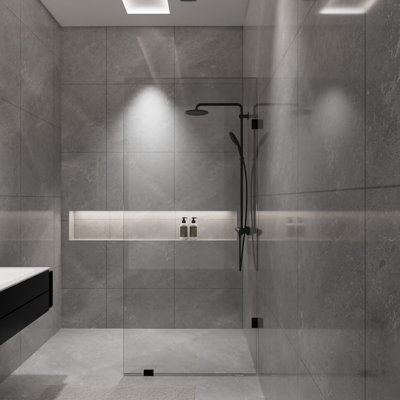 36 po X P 78 po H Porte de douche à panneau simple sans cadre H 3/8 po Verre transparent