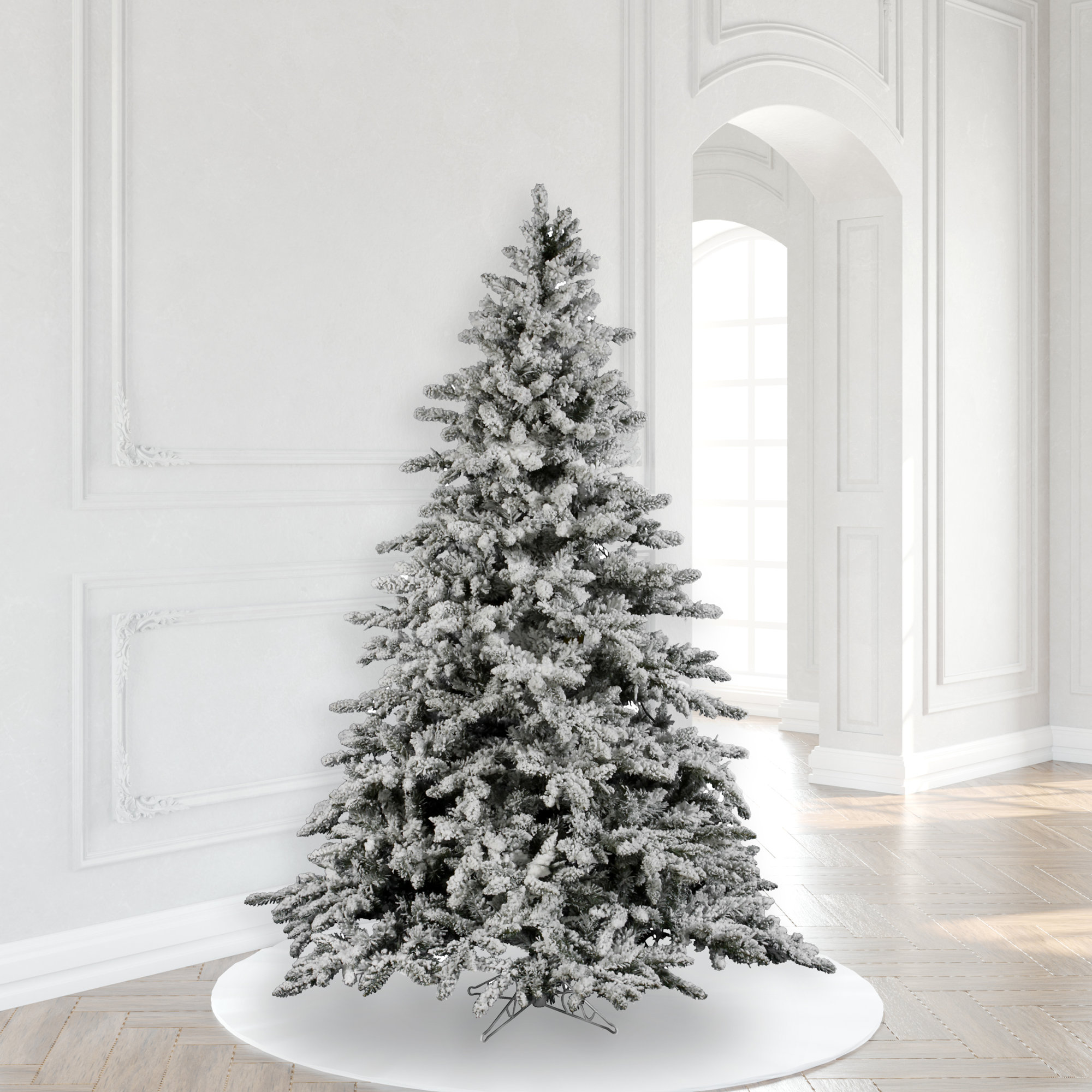 Green/White Fir Artificial Christmas Tree, 6.5' H