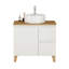 Meuble-lavabo moderne avec lavabo rond, portes et tiroirs à fermeture en douceur pour un rangement spacieux et une conception élégante-841152287-841152280