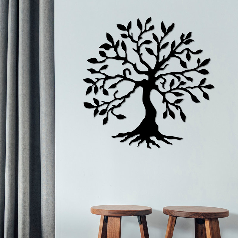 Stylish Black Metal Wall Art Decor, 23.6 x 23.6 inches | Durable 100% Metal, Thickness: 0.05 inches | Perfect for Modern Home or Office, Eye-Catching Decorative Accessory for Any Space