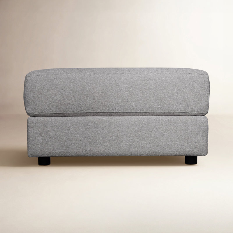 Marsi Arrollo 35" Wide Square Standard Ottoman, Gray 100% Polyester