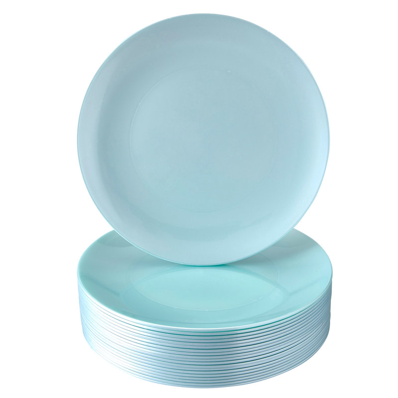 Assiette à dîner jetable en plastique lourd poids, Menthe