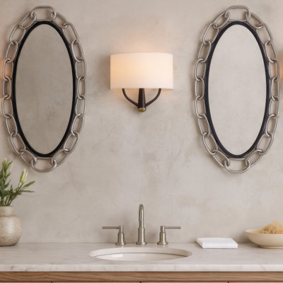Miroir mural Chains of Love - noir mat / argent texturé