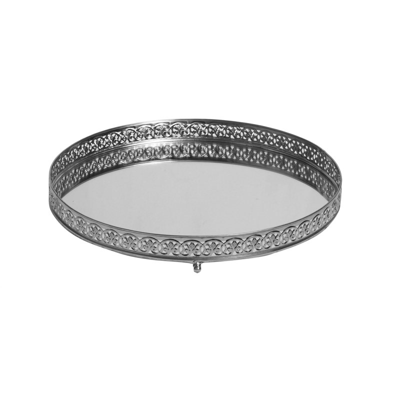 Bakker Metal Serving Tray for Living Room and Dining Table, Mirrored Tray for Decor, 40cm W x 40cm D