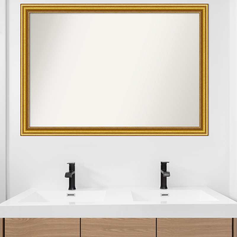 Townhouse Gold Non-Beveled Bathroom Wall Mirror, 30,75 po x 43,75 po