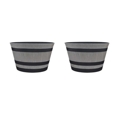 Jibril Resin Barrel Planter (2 Pack)