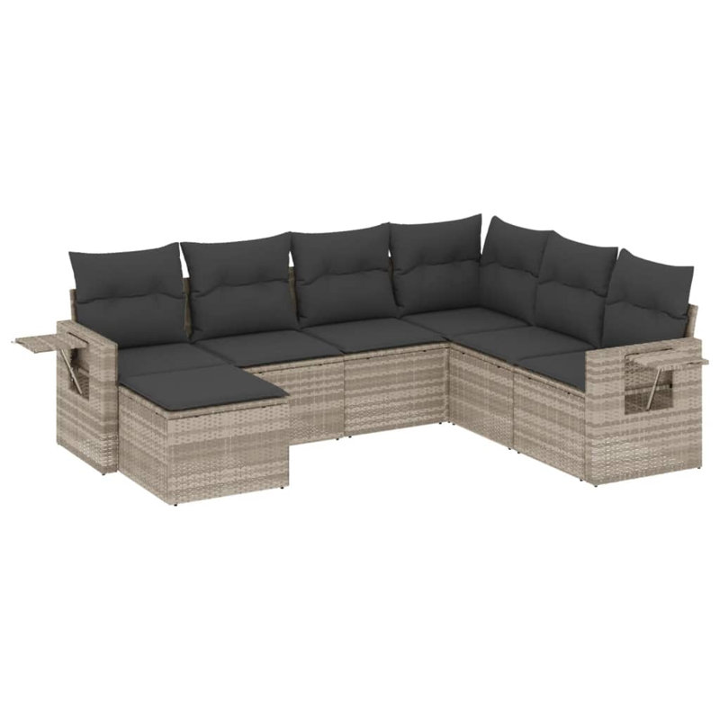  Ensemble de canapé de jardin gris clair, gris foncé