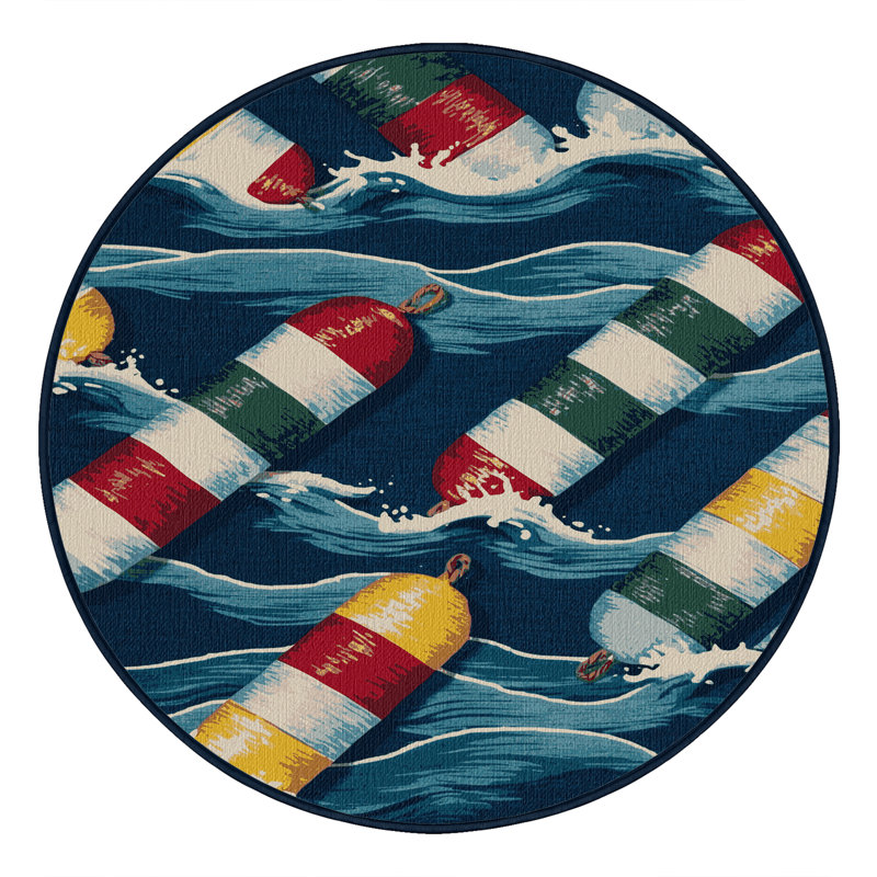  Tapis nautique lavable Buoys, Rond 3 pi