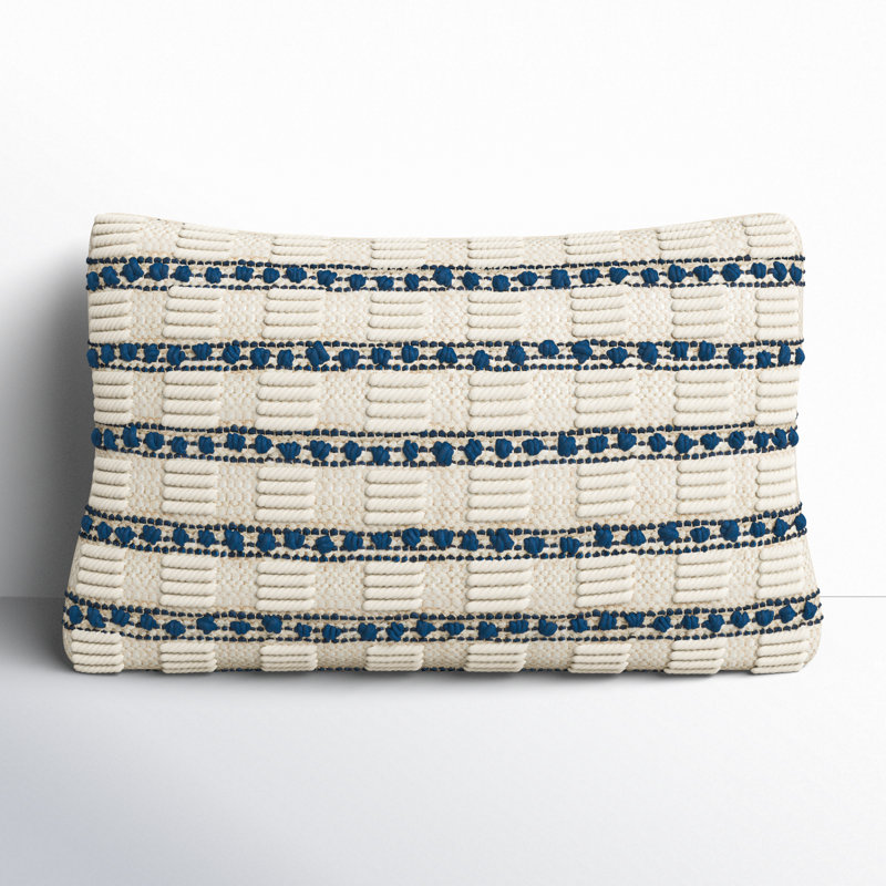 GC384-012020 Textured Cotton Blend Throw Pillow, Navy
