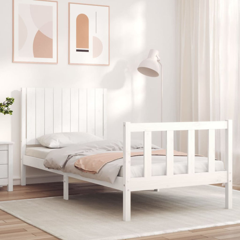 Bed Frame with Headboard, Natural, European Kingsize (160 x 200cm)