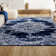 Pruden Ornate Medallion Modern Navy/Ivory Rug