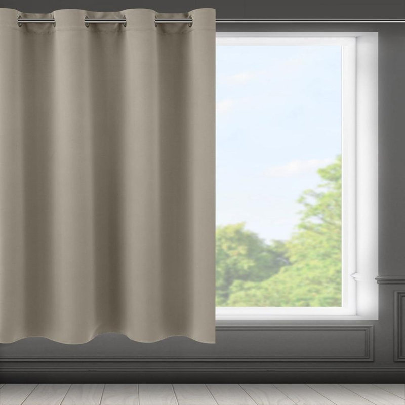 Logan Blackout Single Curtain, Width 250  x Drop 140 cm, Dark Beige