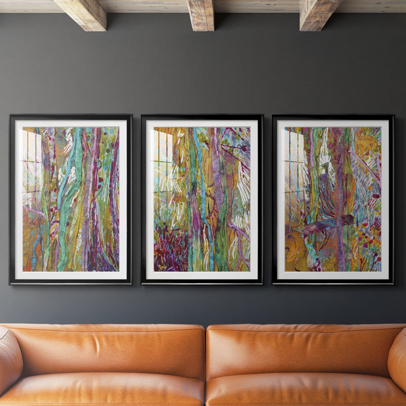 Wake Dream I - Impression sur mesure encadrée de qualité supérieure - 3 pièces, Noir, H 21 po x l 30 po
