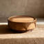 Table basse Table ronde ronde en bois massif avec placage en bois massif et piédestal robuste pour appartement, salon