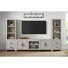 Meuble audio-vidéo 4 pièces avec console de télévision blanche 82 po McSherrystown