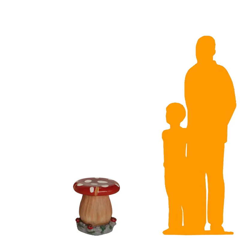 Statue tabouret rouge surdimensionné