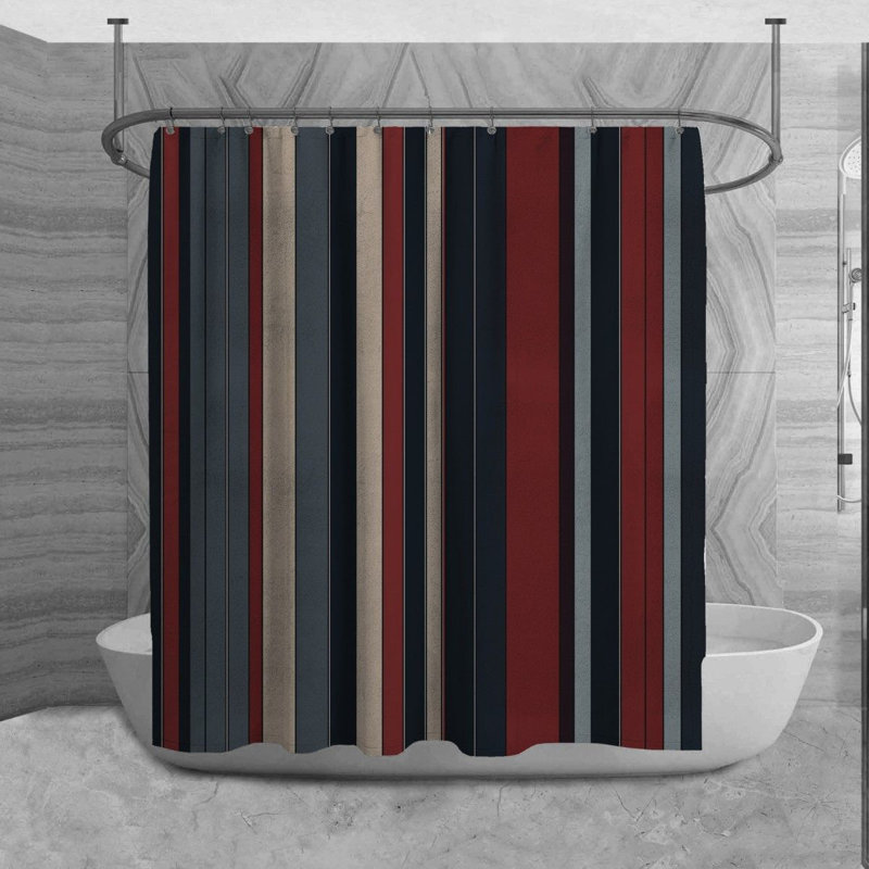 Rideau de douche à rayures, H 73 po x l 70 po