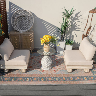 Direct Wicker Shenia 3-Piece Outdoor Upholstered Coversation Set