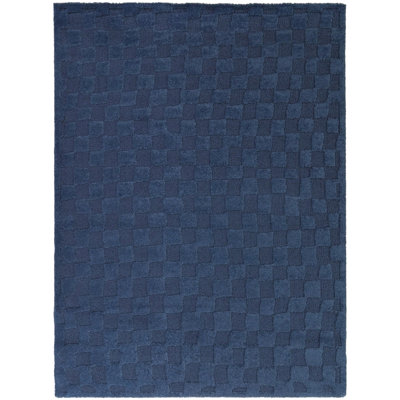 Tapis bleu tissé à la machine rectangulaire en polyester / polypropylène tissé à la machine Sharra
